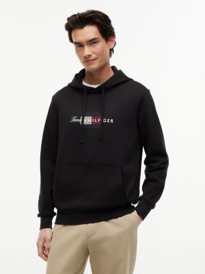 Script Flag Logo Hoodie, Black