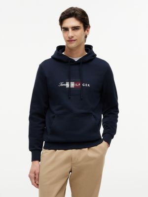 Script Flag Logo Hoodie, Navy