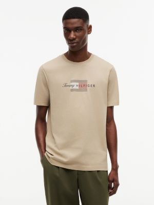 Tommy Script Flag Logo T-Shirt, Batique Khaki