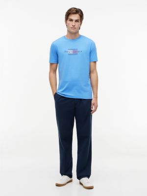 Мужская футболка Tommy Hilfiger Tommy Script Flag Logo, цвет: Синий, вариант 1 — фото 2