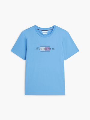Мужская футболка Tommy Hilfiger Tommy Script Flag Logo, цвет: Синий, вариант 1 — фото 5