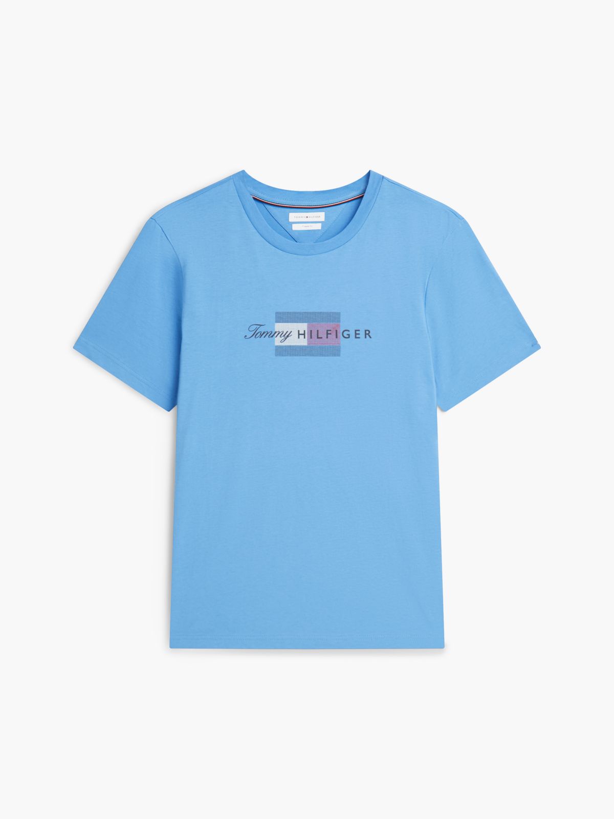 Tommy Script Flag Logo T-Shirt — Blue Spell