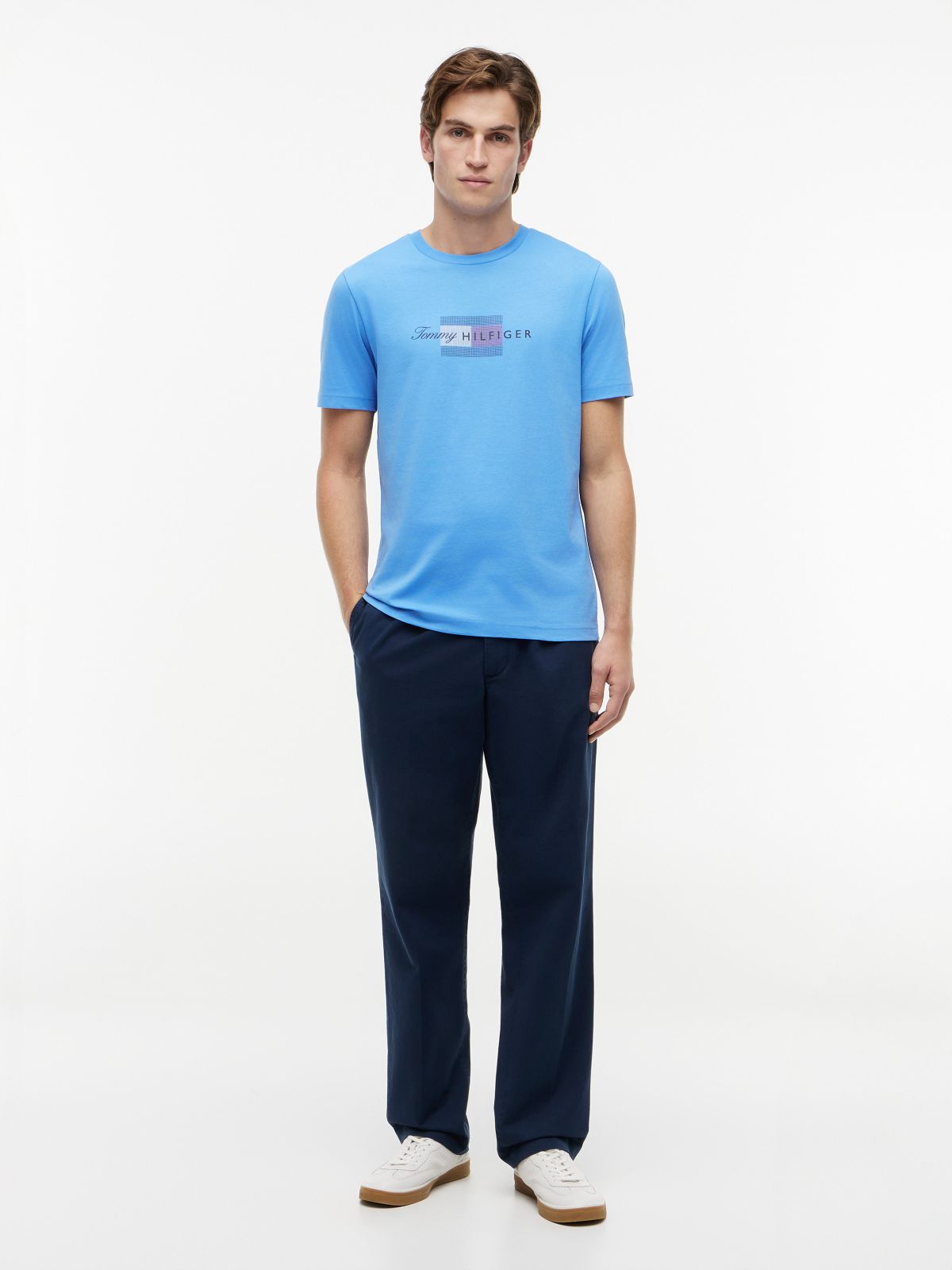 Tommy Script Flag Logo T-Shirt — Blue Spell