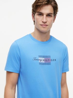Мужская футболка Tommy Hilfiger Tommy Script Flag Logo, цвет: Синий, вариант 1 — фото 3