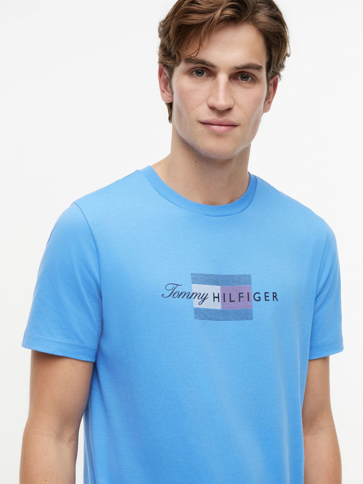 Tommy Script Flag Logo T-Shirt — Blue Spell