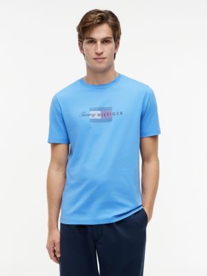 Tommy Script Flag Logo T-Shirt, Blue Spell