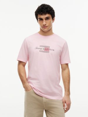 Tommy Script Flag Logo T-Shirt, Pink Lily