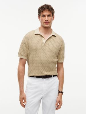 Relaxed Fit Garment-Dyed Sweater Polo, Sandalwood