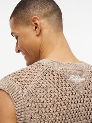 Мужские свитеры Tommy Hilfiger Regular Fit Open-Knit Sweater Vest — фото 3