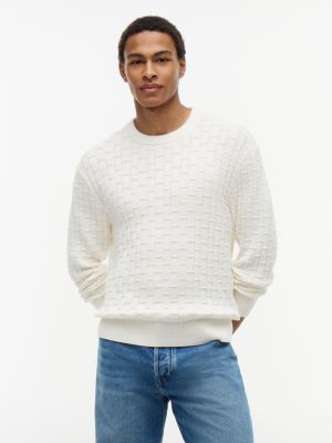 Relaxed Fit Crewneck Sweater, Ivory Petal