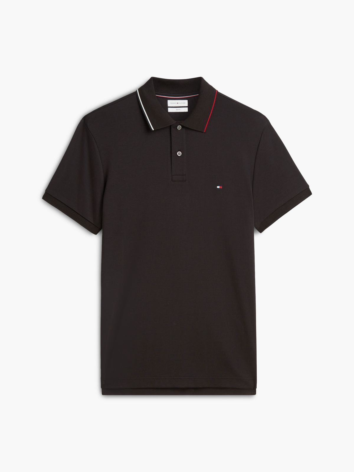 Slim Fit Smooth Cotton Polo — Black