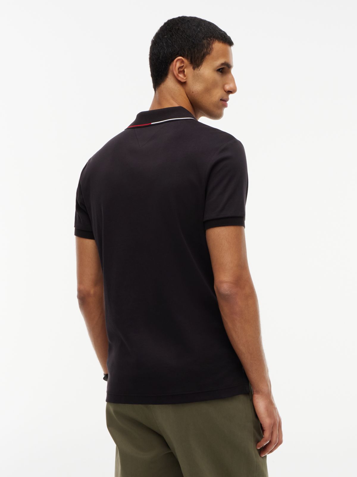 Slim Fit Smooth Cotton Polo — Black