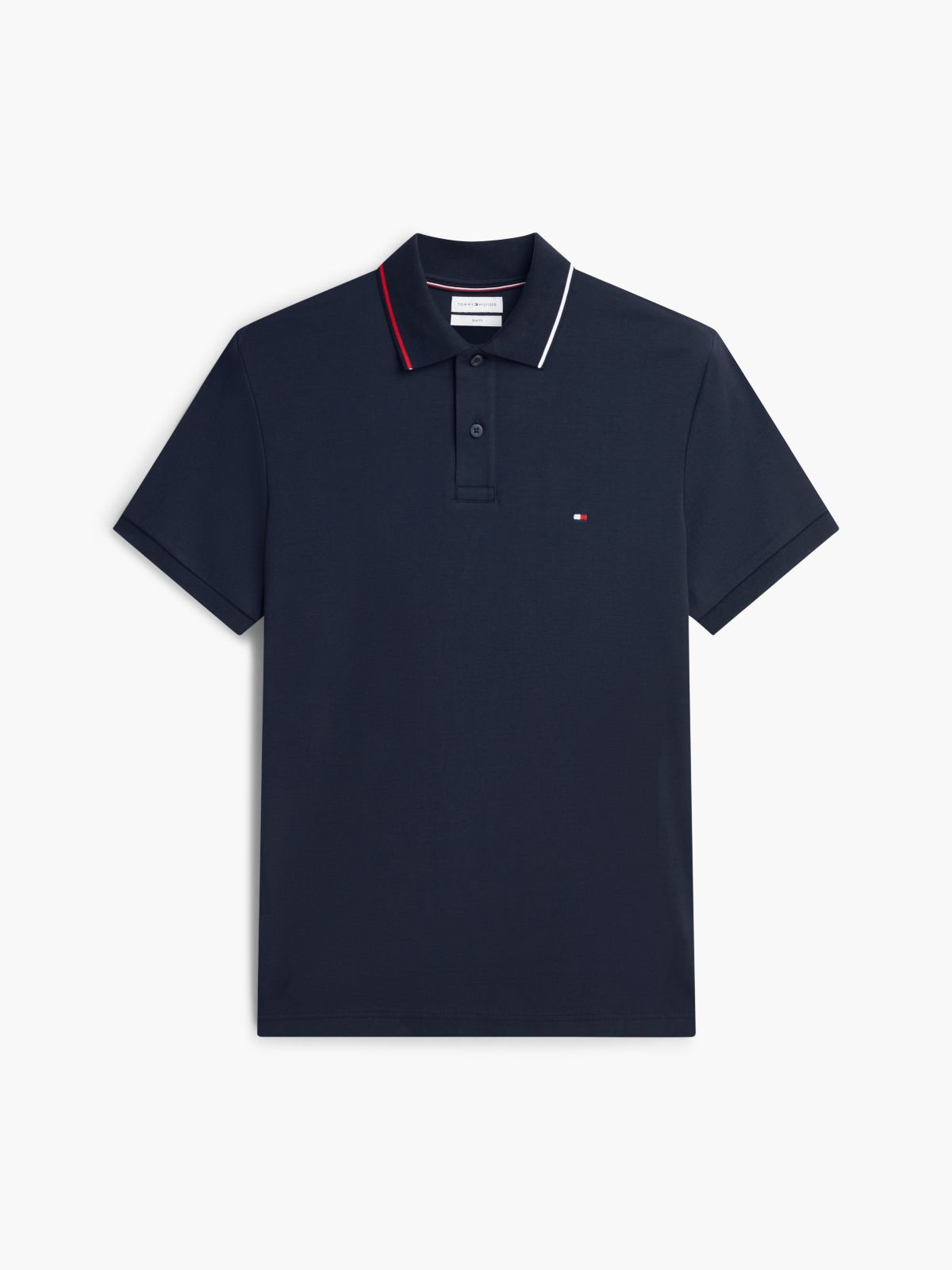 Slim Fit Smooth Cotton Polo — Navy Blue