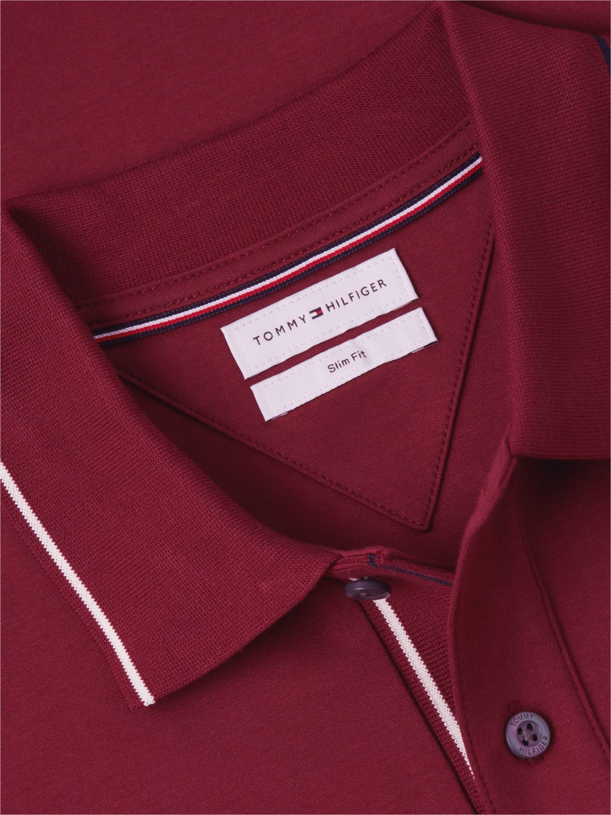 Slim Fit Smooth Cotton Polo — Burgundy