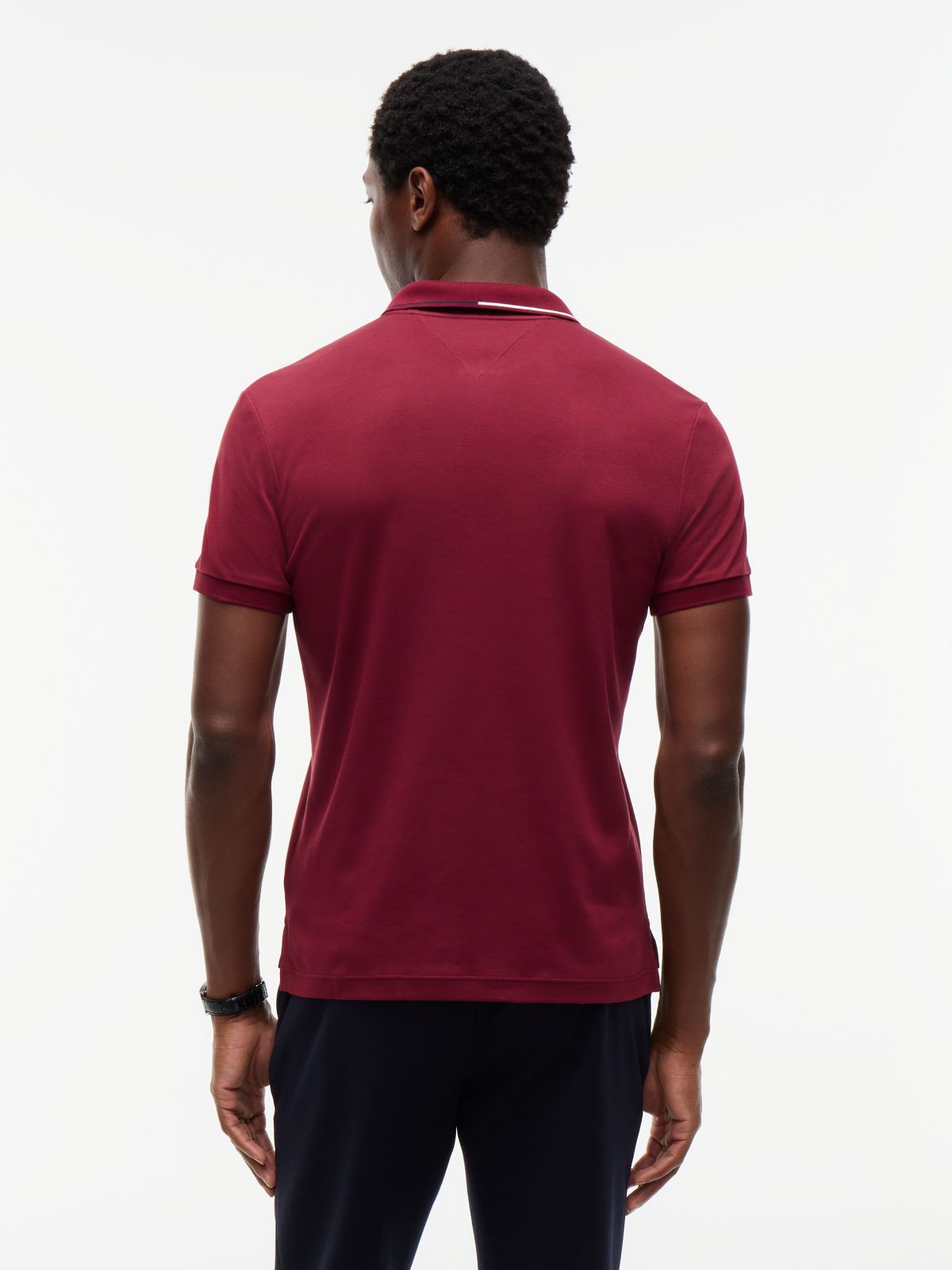 Slim Fit Smooth Cotton Polo — Burgundy