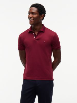 Slim Fit Smooth Cotton Polo, Burgundy
