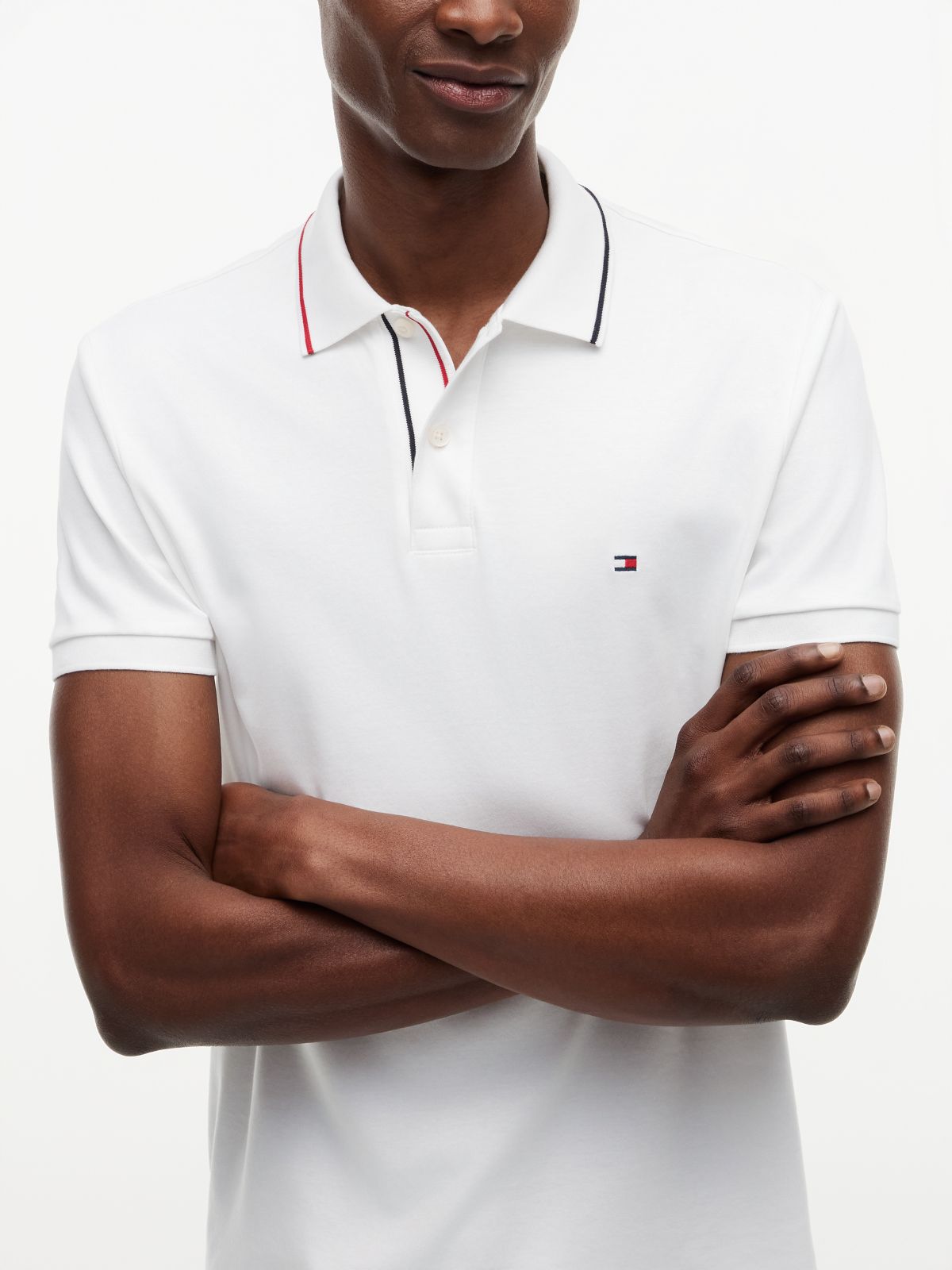 Slim Fit Smooth Cotton Polo — White