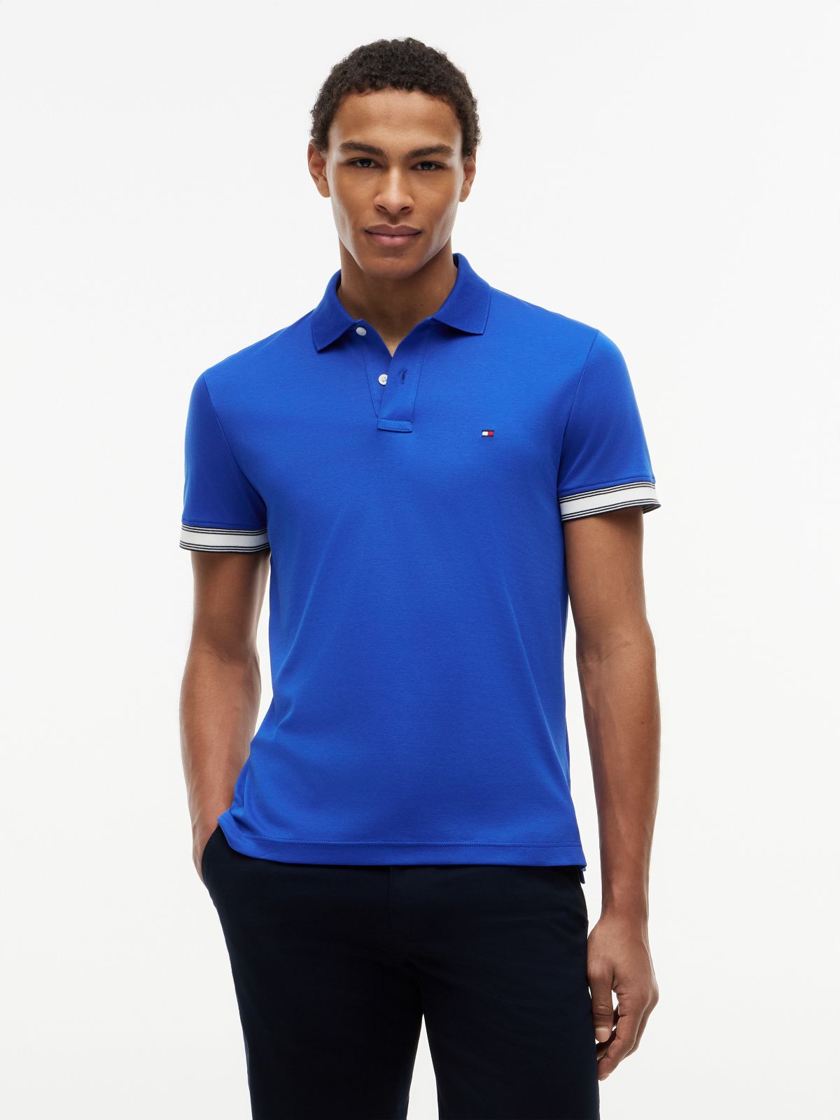 Slim Fit Smooth Cotton Polo — Regal Blue