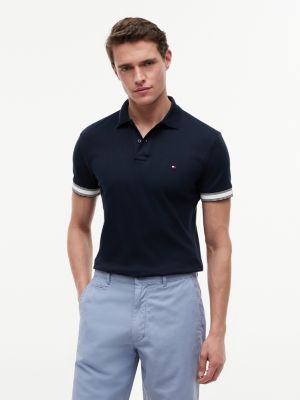 Slim Fit Smooth Cotton Polo, Navy