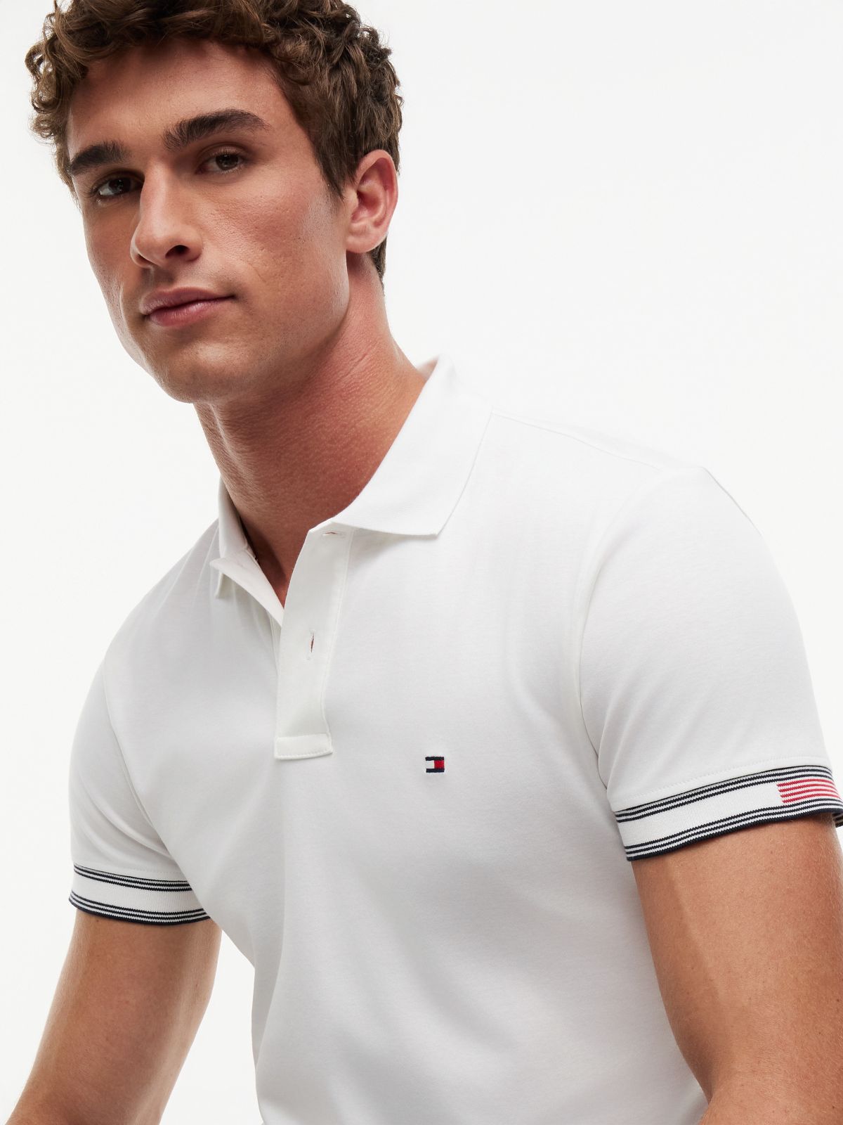 Slim Fit Smooth Cotton Polo — White