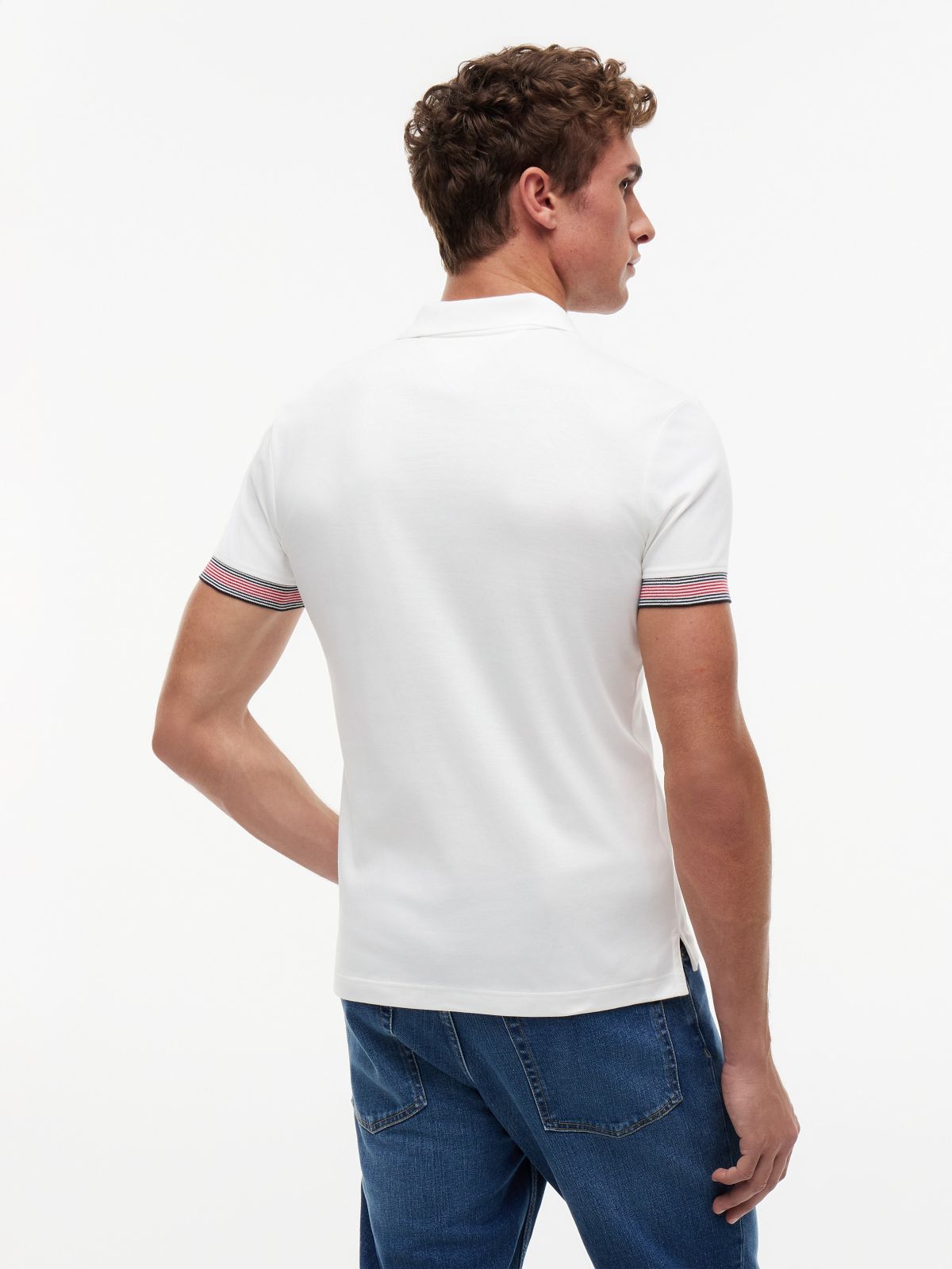Slim Fit Smooth Cotton Polo — White
