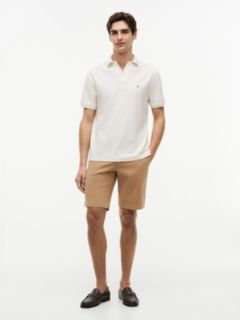 Classic Fit Open Placket Crepe Polo — Ivory Petal 2