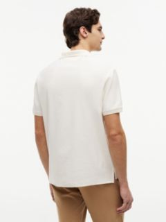 Classic Fit Open Placket Crepe Polo — Ivory Petal 4