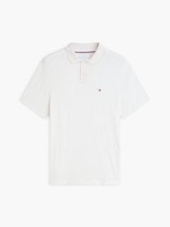 Classic Fit Textured Jacquard Polo — Ivory Petal 5