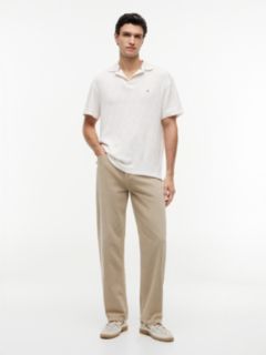 Classic Fit Textured Jacquard Polo — Ivory Petal 2