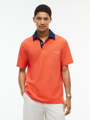 Classic Fit Wicking Rugby Polo, Brilliant Orange