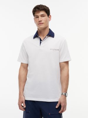 Classic Fit Wicking Rugby Polo, White