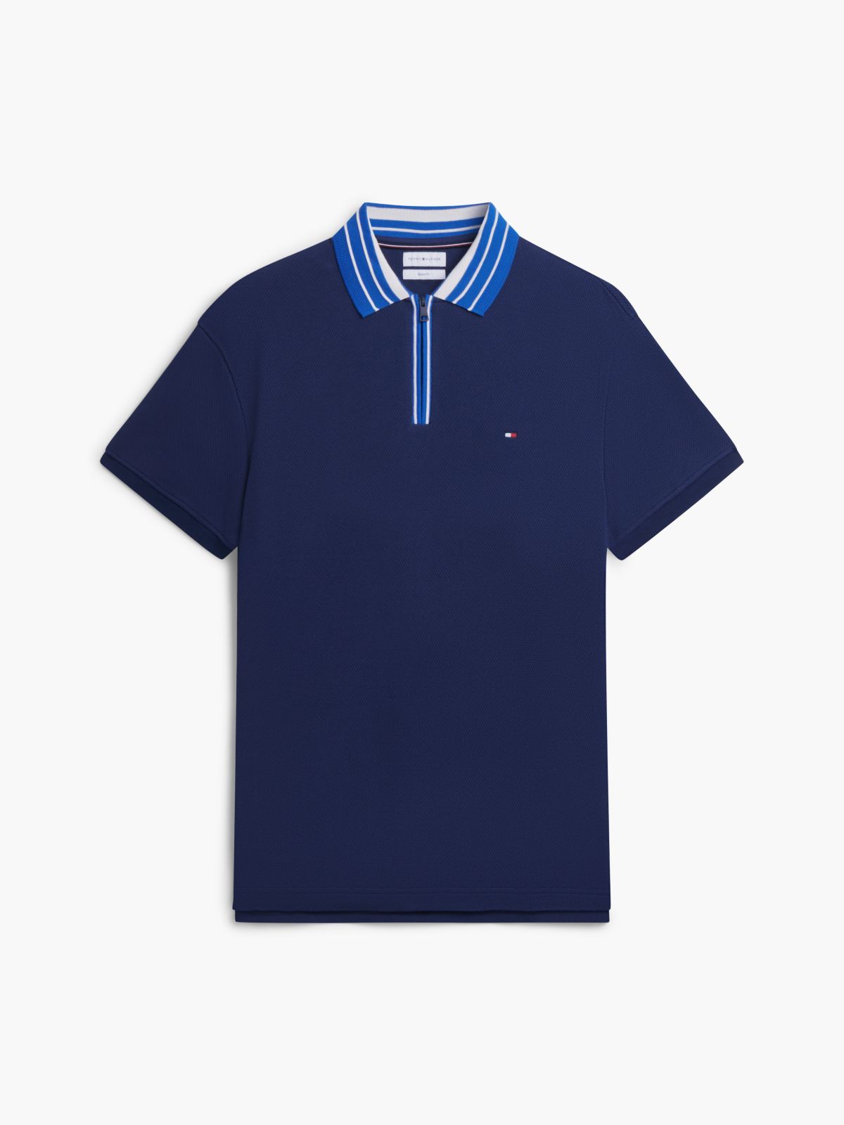 Classic Fit Quarter-Zip Polo — Light Navy