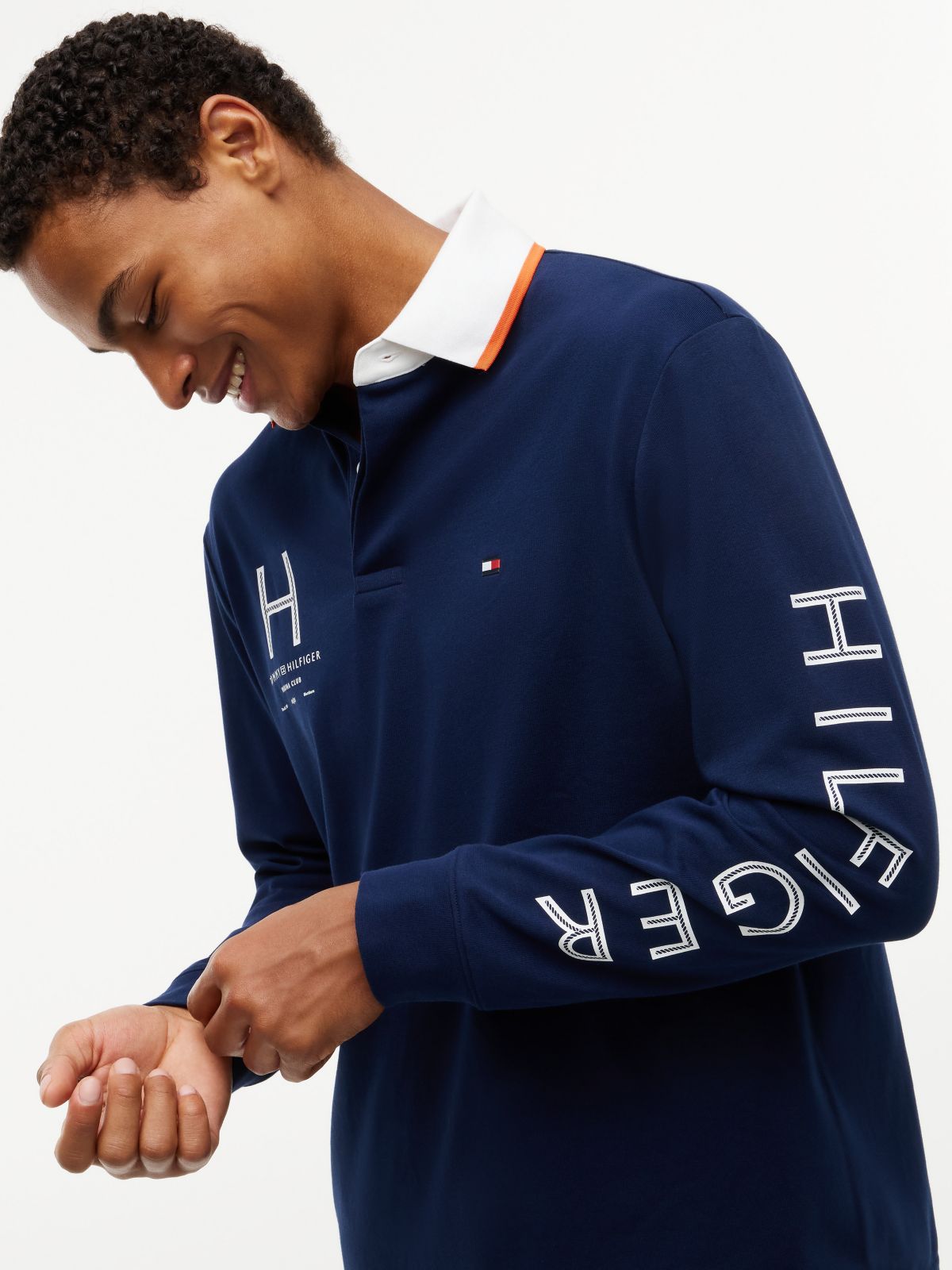Classic Fit Athleisure Jersey Polo — Light Navy