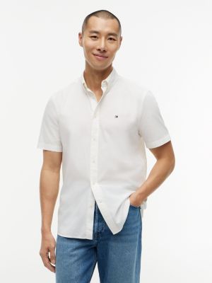 Regular Fit Garment-Dyed Shirt, White