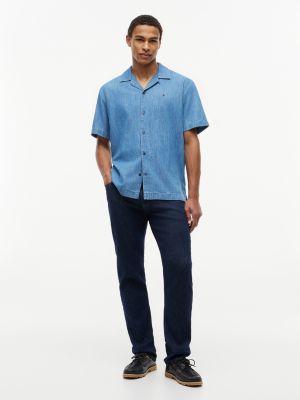 Мужские рубашки Tommy Hilfiger Classic Fit Lightweight Denim Camp Shirt — фото 2