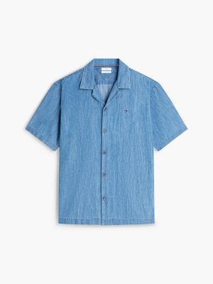 Мужские рубашки Tommy Hilfiger Classic Fit Lightweight Denim Camp Shirt — фото 5