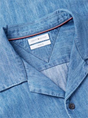 Мужские рубашки Tommy Hilfiger Classic Fit Lightweight Denim Camp Shirt — фото 6