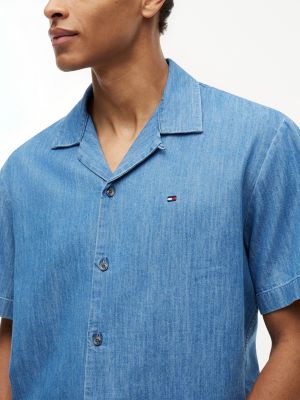 Мужские рубашки Tommy Hilfiger Classic Fit Lightweight Denim Camp Shirt — фото 3