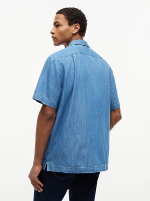 Мужские рубашки Tommy Hilfiger Classic Fit Lightweight Denim Camp Shirt — фото 4