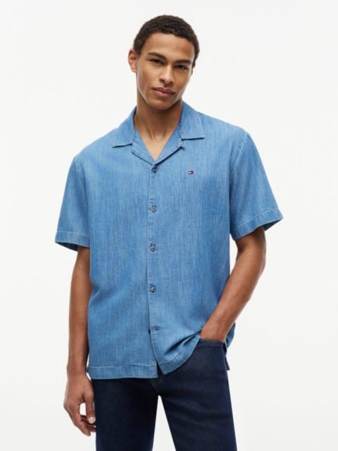 Мужские рубашки Tommy Hilfiger Classic Fit Lightweight Denim Camp Shirt