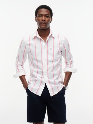 Regular Fit Striped Shirt, Doll Pink/White Stripe