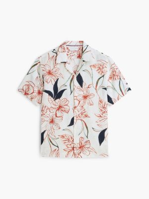 Мужские рубашки Tommy Hilfiger Regular Fit Floral Linen Camp Shirt — фото 5