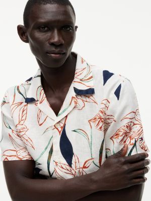 Мужские рубашки Tommy Hilfiger Regular Fit Floral Linen Camp Shirt — фото 3