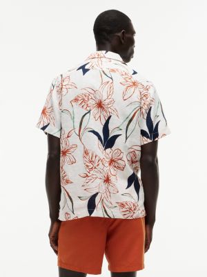 Мужские рубашки Tommy Hilfiger Regular Fit Floral Linen Camp Shirt — фото 4