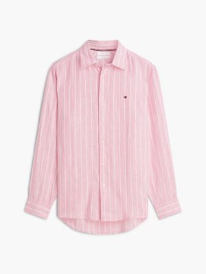 Мужские рубашки Tommy Hilfiger Regular Fit Striped Linen Shirt — фото 5
