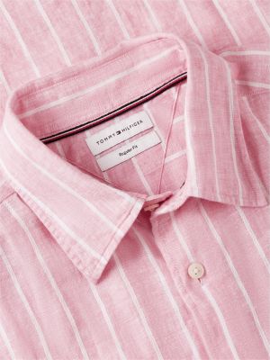 Мужские рубашки Tommy Hilfiger Regular Fit Striped Linen Shirt — фото 6