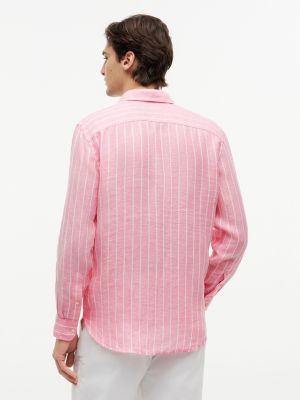 Мужские рубашки Tommy Hilfiger Regular Fit Striped Linen Shirt — фото 4