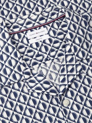 Мужские рубашки Tommy Hilfiger Regular Fit Solar Print Camp Shirt — фото 6