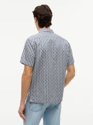 Мужские рубашки Tommy Hilfiger Regular Fit Solar Print Camp Shirt — фото 4