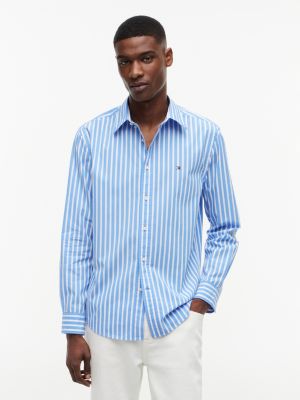 Regular Fit Striped Shirt, Blue Spell/White Stripe